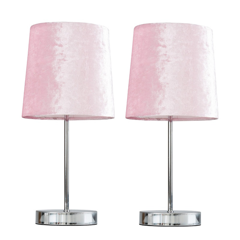 Ilene Bedside Table Lamp, Pink, No Bulb