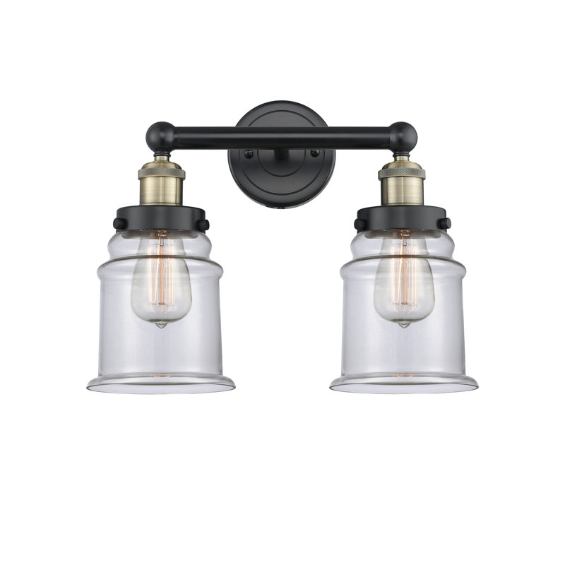 Cailen 2 - Light Dimmable Vanity Light, Clear, Black Antique Brass