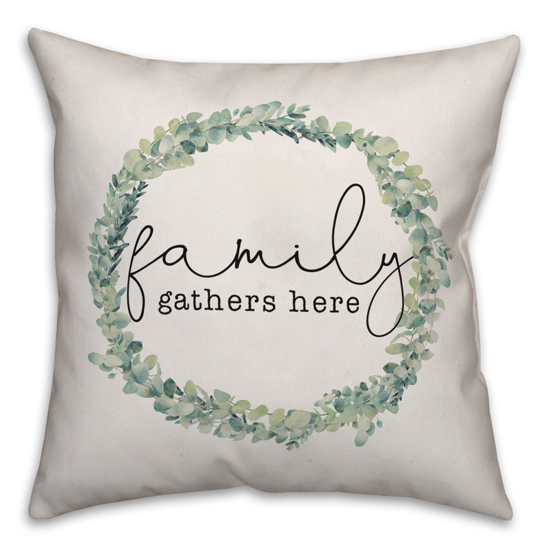 Housse et insert de coussin carré Family Gather Here