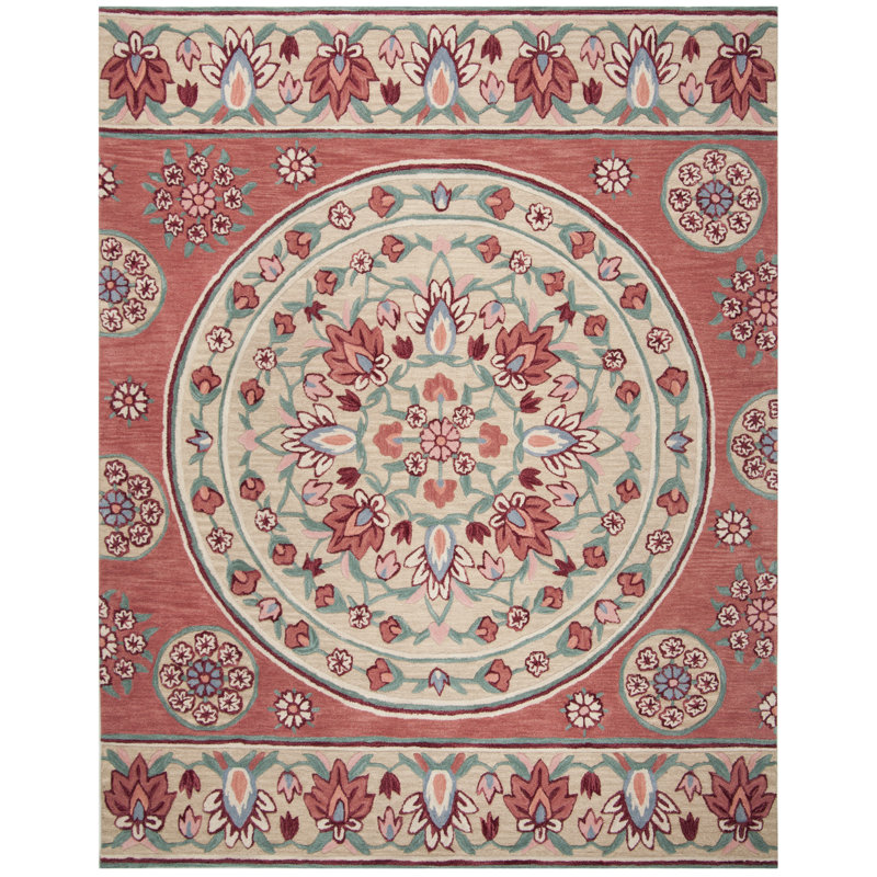 Tapis floral en laine touffeté à la main Eatonville, Rectangle 2 pi x 3 pi