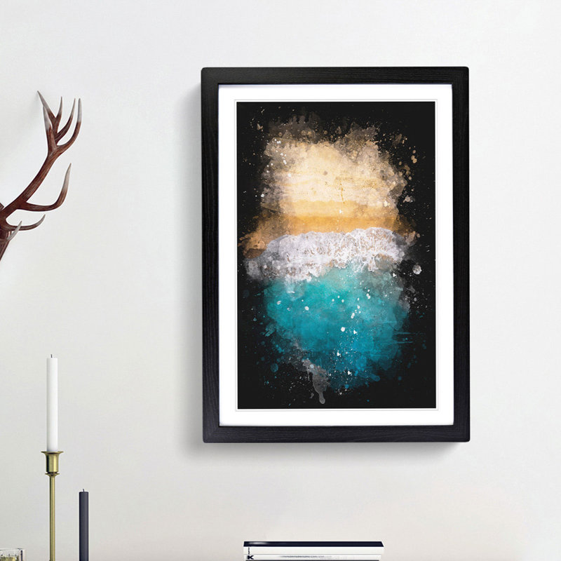 'Beach in Australia' - Picture Frame Graphic Art Print, 87cm H x 62cm W x 2cm D, Black Framed