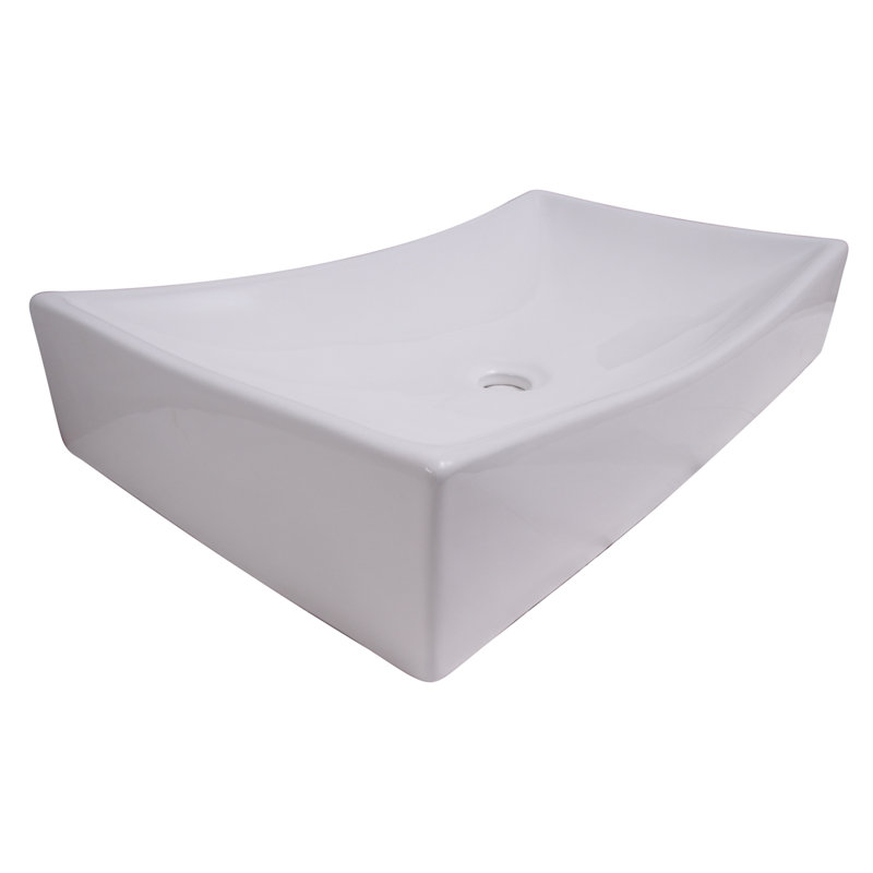 Lavabo de salle de bain vasque rectangulaire en porcelaine vitrifiée Styx