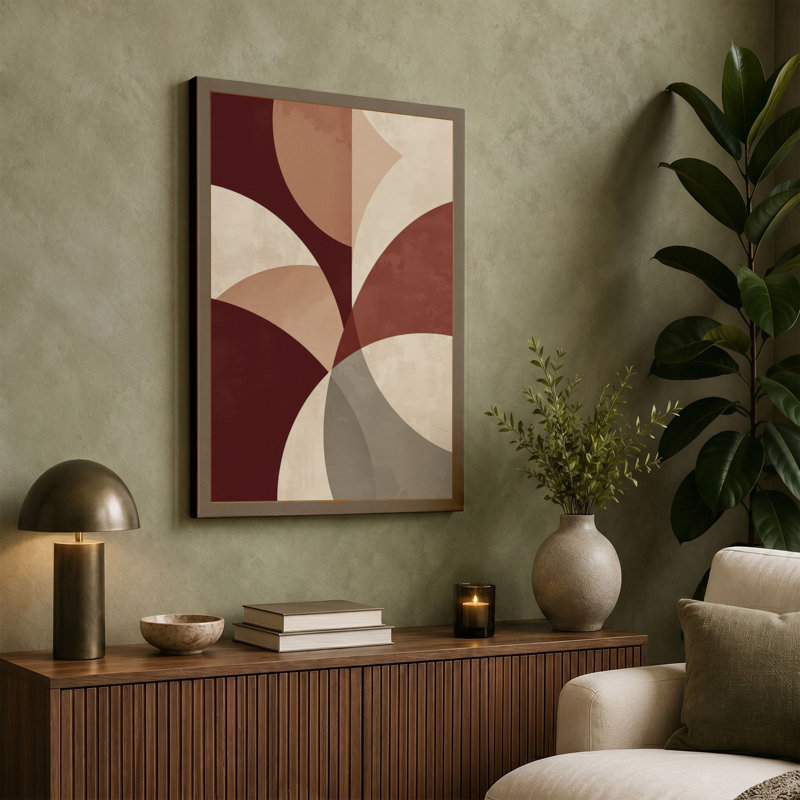 Harmony Geometric - Wrapped Canvas, Terracotta Border, 30x20 - 76.2 x 50.8 cm