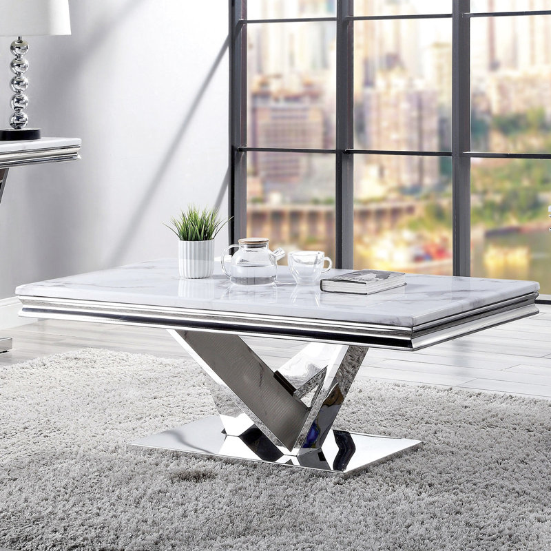 Table basse l 50,6 po Glam, chrome