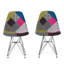 Chaises d'appoint géométriques de style bohème avec base et pieds en fer colorés pour la salle à manger