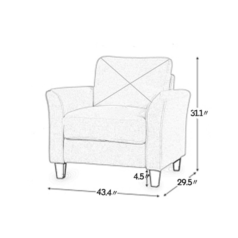 Fashional 2 Piece Sofa Set, Upholstered Sofa