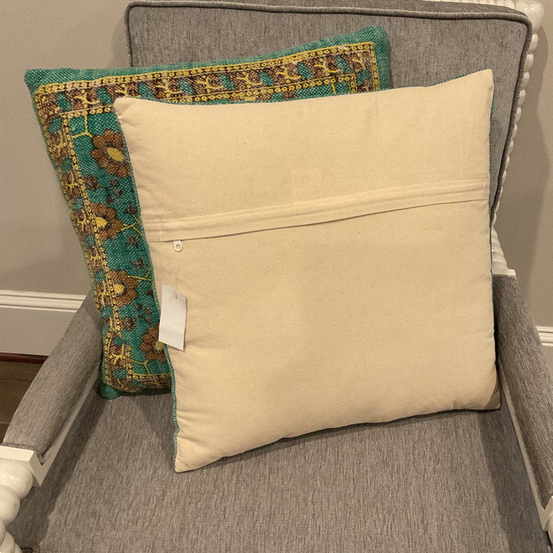 HERAT ORIENTAL Handmade Kilim Throw Pillow Set, Floral, Green