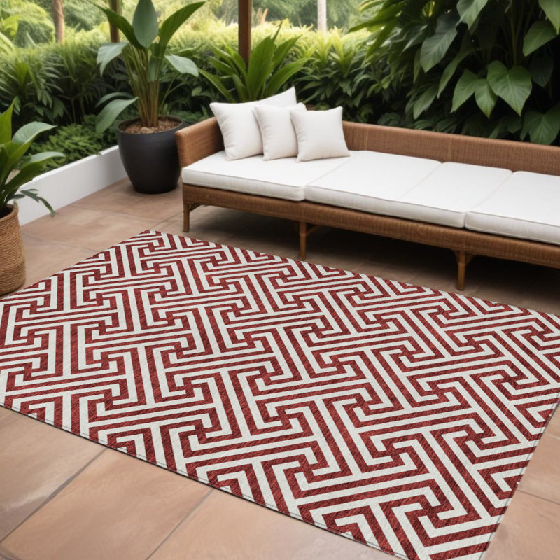 Tapis intérieur lavable à motif géométrique 9 pi x 12 pi ivoire