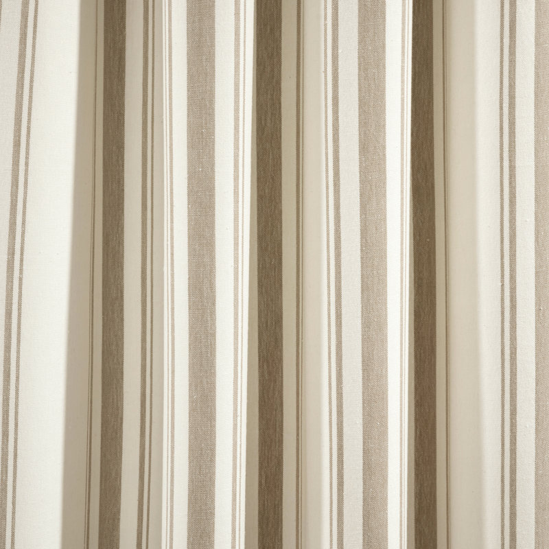 Cotton Blend Semi Sheer Curtain Pair, Neutral, 42" W x 63" L