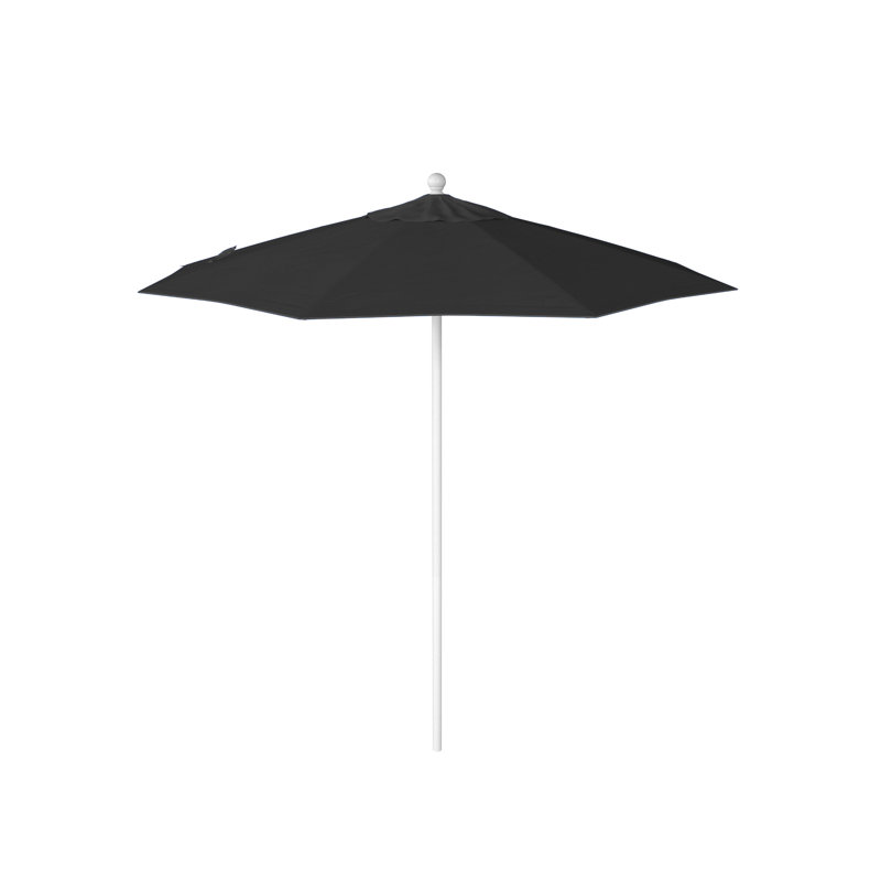 Parasol de marché 90 po Sunbrella, Blanc mat, Toile Sunbrella® noir