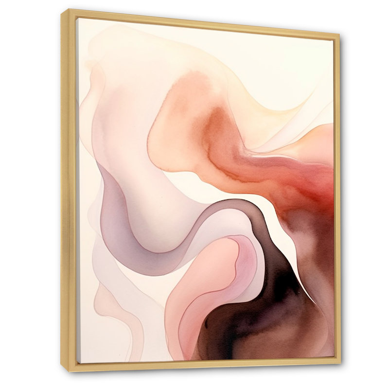 «Distant Clouds Cinnamon Infusion», impression sur toile, Cadre naturel flottant, H 32 po x l 16 po x P 1 po