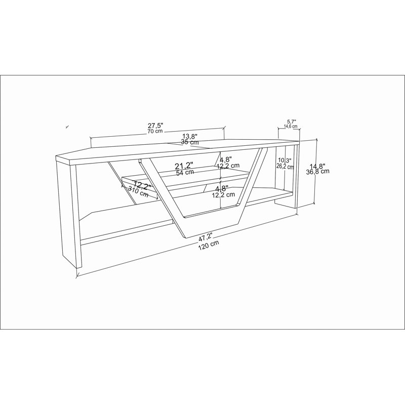 Sares Corner TV Stand for TVs up to 55" - Stylish Console