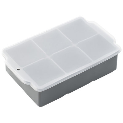 ice tray Silicones Ice Cubes Molds With Lid 6 Compartments Large Ice Cubes Whiskey Mixing And Ice Making Box Household Easy Demolding Silicones Ice Cubes