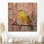 Songbird In Melody Summer Tree III - Art mural en bois oiseau - sur bois de pin naturel