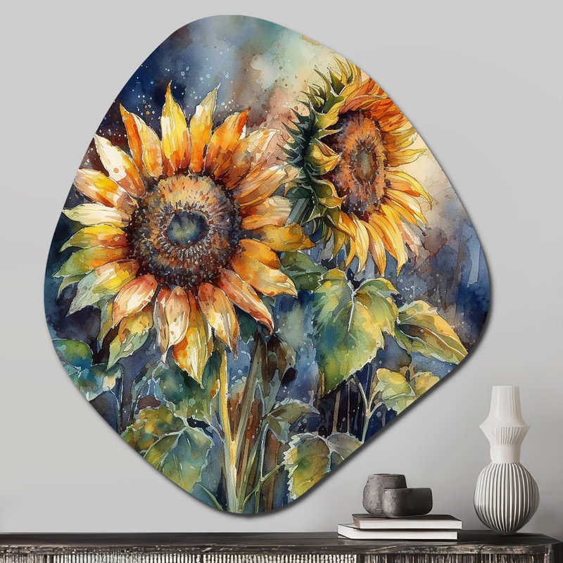 Lagrosa - Décoration murale en forme de nébuleuse tournesol en métal irrégulier, H 28 po x l 25 po