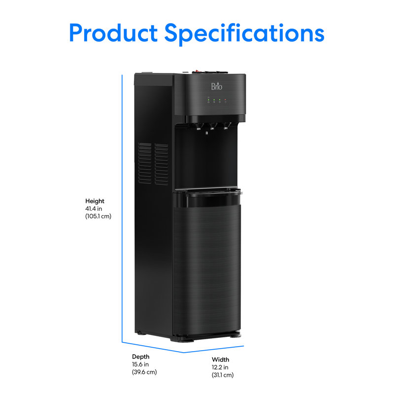 Brio Black Free Standing Bottom Loading Electric