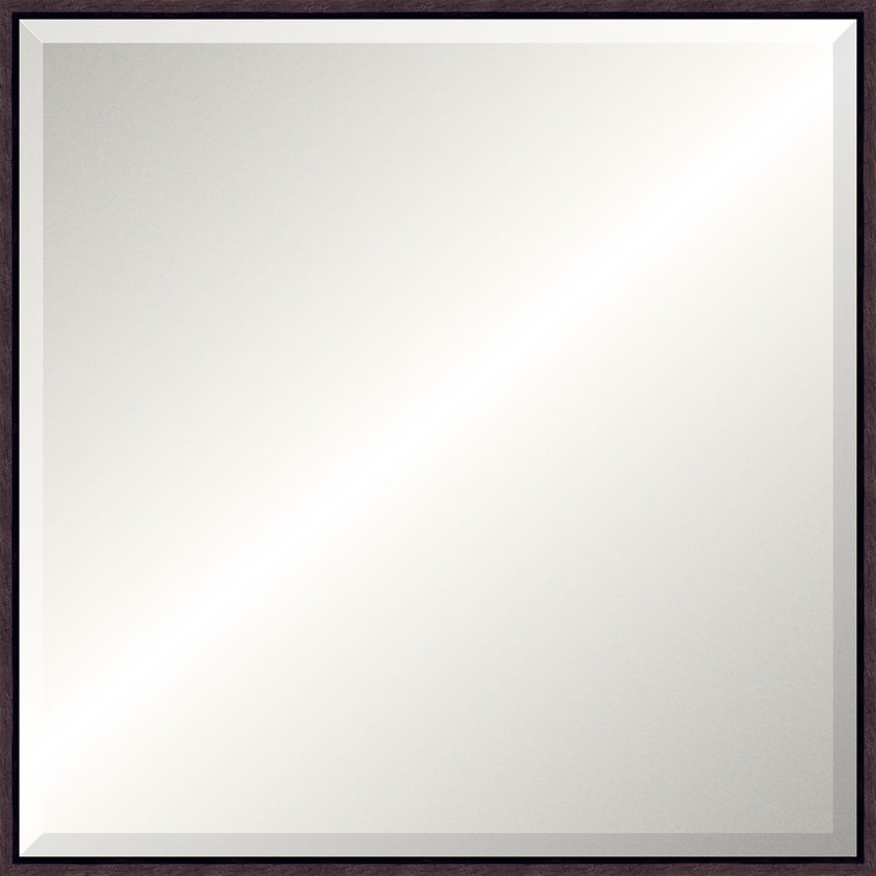 Floater 1 Solid Wood Beveled Mirror, Espresso, Square, 23.25" x 23.25"