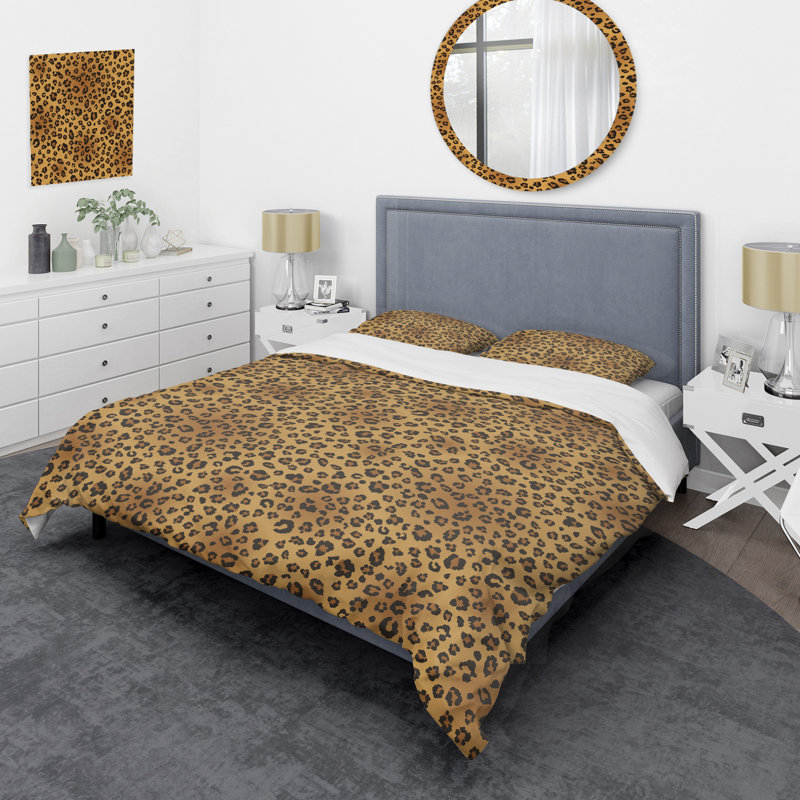 Ensemble de housse de couette en microfibre dorée / brune 3 pièces