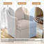 Chaise rembourrée en chenille avec dossier incurvé et accoudoirs-69381025