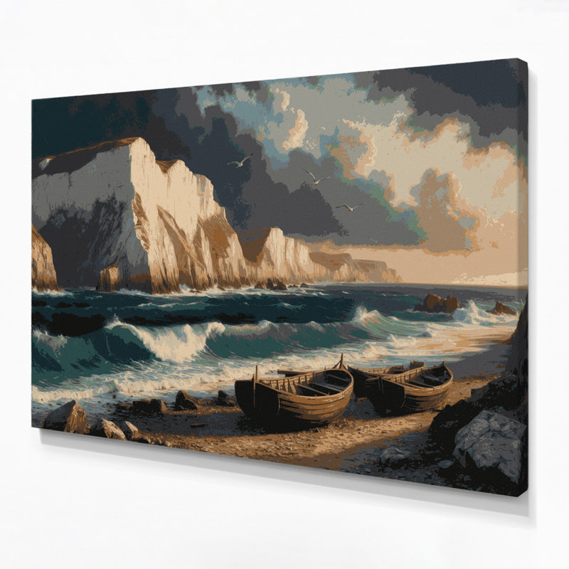 Art mural sur toile noir côtier côtier, H 11 po x l 14 po