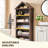 Angled Arch Bathroom Cabinet, 5 Tiers Geometric Cabinet with Storage, Modern Triangular Top Angled Arch with Adjustable Shelves, Wood Cabinet w/Open Display Shelves-10453205-30451798