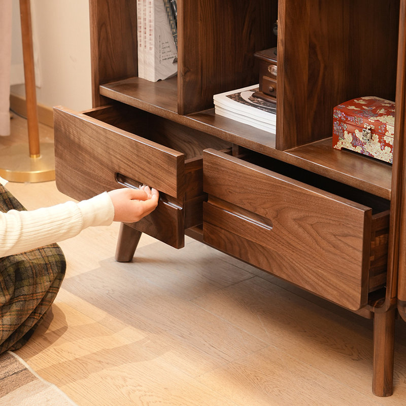 Solid wood black walnut bookcase