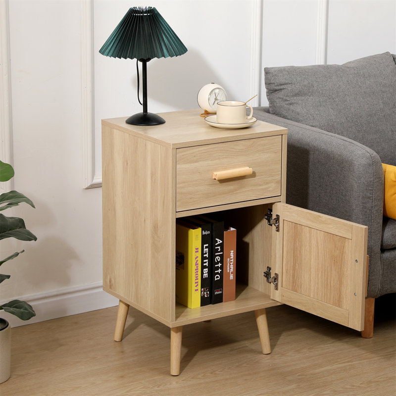 Ambrogia 40cm W Solid + Manufactured Wood Bedside Table