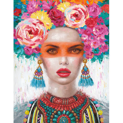 Wall Painting - Woman Floral Headdress