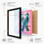 Hearts and Feathers Modern 1 Piece Single Picture Frame Wall Art-83438355-83438365
