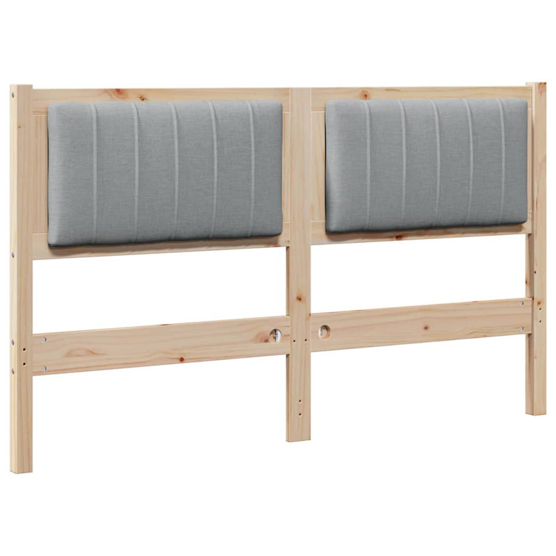 Solid Wood Headboard, Brown, EU Double - 140 x 200 cm, Light Grey