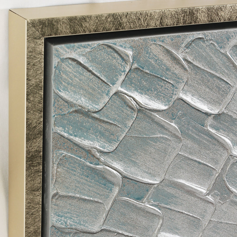 «Silver Ice», ensemble de 3 reproductions d'images sur toiles encadrées