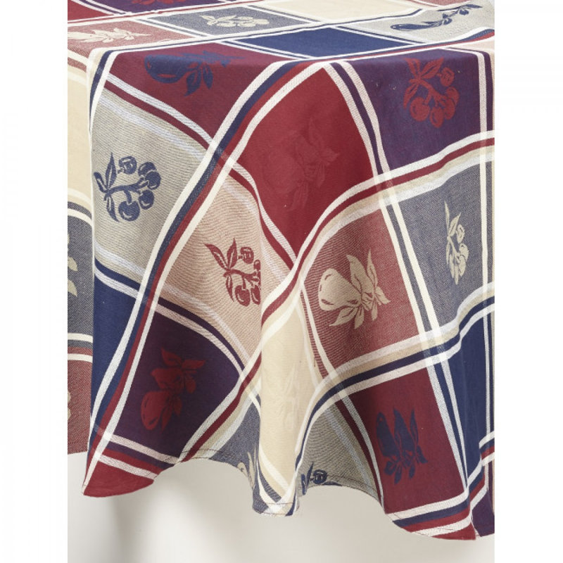 52"x72" Rect. Burgundy Cherries And Pears Tablecloth, 52"x72" Rect.