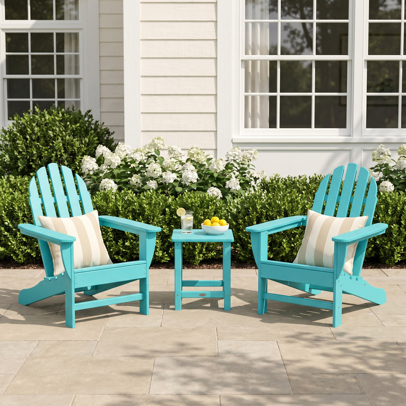 POLYWOOD® Classic Adirondack 2-Person Patio Seating Group, Black
