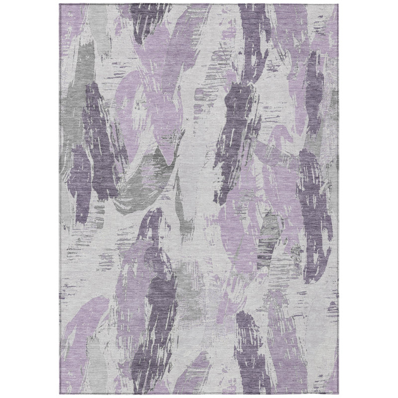 Motyfa Purple Washable Indoor-Outdoor Rug - LOOMLAN, 10' x 14'