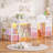 Low Loft Bed Twin Size with 9 Storage Drawers, Bookcase & LED Lights, Metal Kids Loft Bed with Stairs and Guardrail-392318475