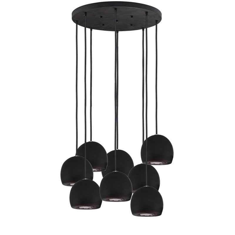 8 - Light Crystal Chandelier, 120" H x 24" W x 24" D, Black, Black/Silver