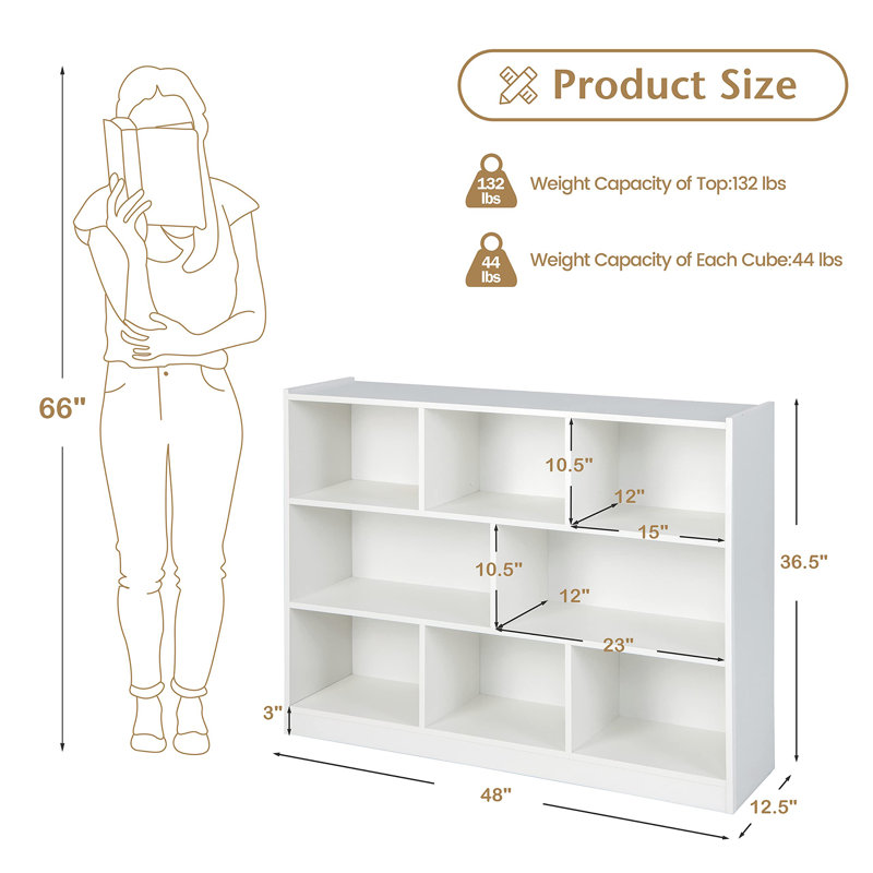 8-Cube Bookcase, White