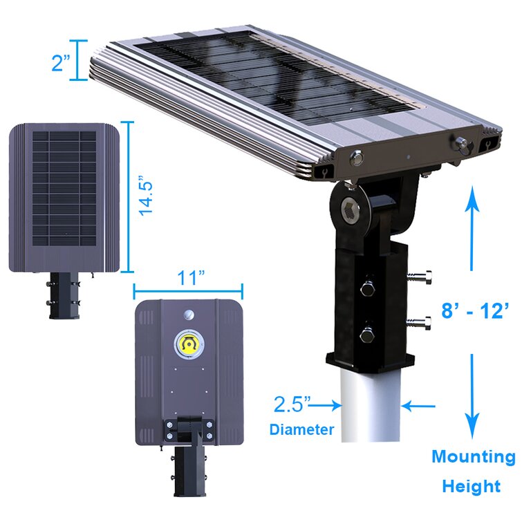 ELEDing Outdoor LED Motion Sensor Street Light with Solar Panels Wayfair  Canada