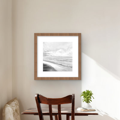 Coucher de soleil tropical monochrome - décor imprimé mer noir et blanc