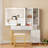 Modern Vanity Desk with LED Lights and Storage, Makeup Vanity Table With Charging Station & 5 Drawers, Storage Cabinet, Vanity Set With Sliding Mirror, Brightness Adjustable, For Bedroom, Dressing Room-349715747