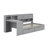 Wooden L-Shape Daybed With Cabinets & Drawers, Multi-Functional Study Desk & Built-In Bookshelf-1930173629