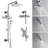 FORNO ACQUA AcquaFALL Shower, Polished Stainless Steel Finish, Overhead Rainfall Shower, Handheld Shower Head, Body Jets, 2.5 GPM Flow Rate-116472635