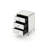 Celestia Mirrored 3-Drawer Stainless Steel Nightstand