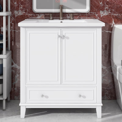 30 Inch Multi-Purpose Sink-Missing Bathroom Vanity Base With Versatile Doored Cabinet And Drawer