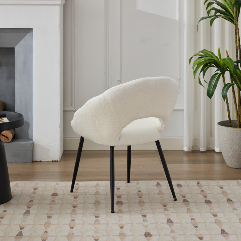 Flower Accent Chair, Ivory Boucle