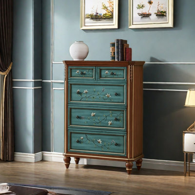 Five drawer painted multi-function accent chest