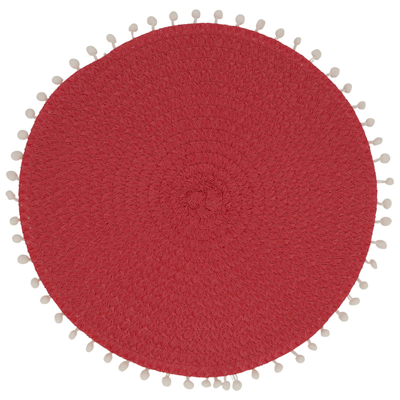 Napperon Mint Modern Pom Pom, Rouge