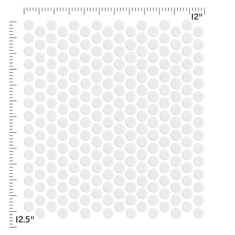 Cascade 12" x 12" Porcelain Mosaic Wall & Floor Tile, White Matte