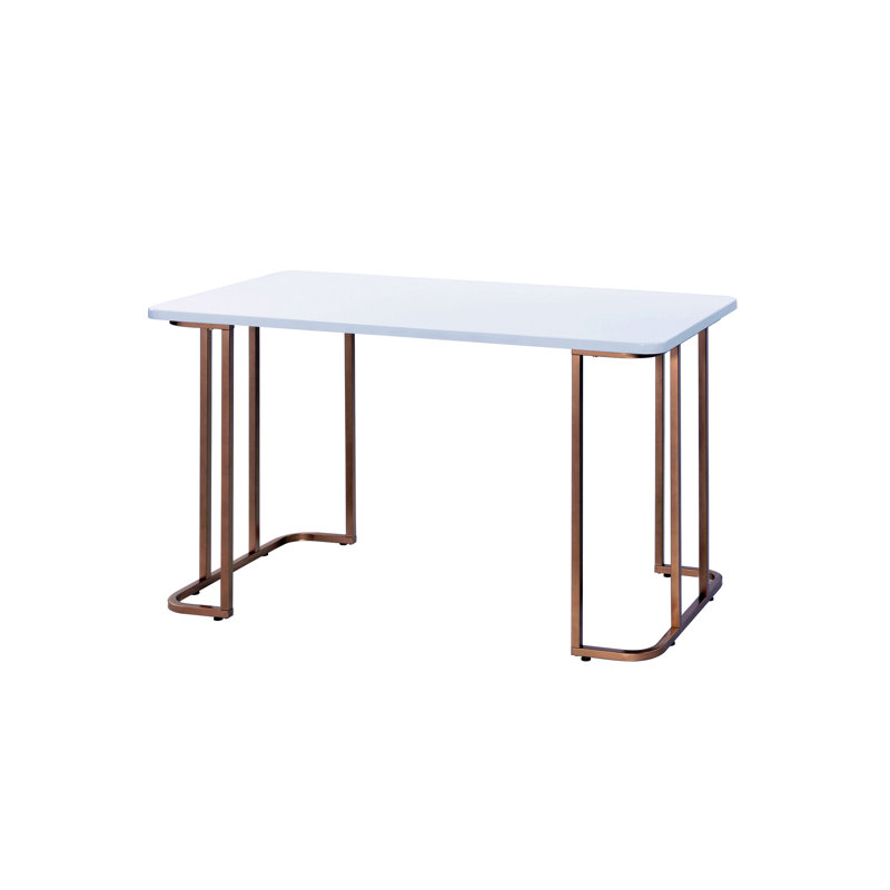Bureau, bureau d'écriture blanc et doré