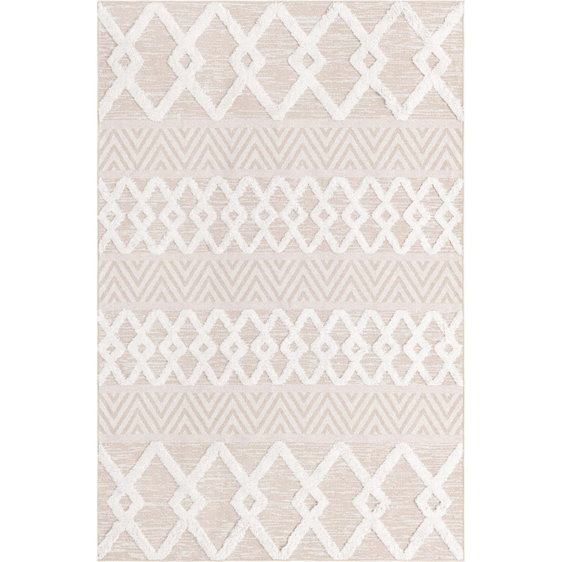 Tapis beige en coton Casa Southwestern, Rectangle 5 pi 3 po x 8 pi